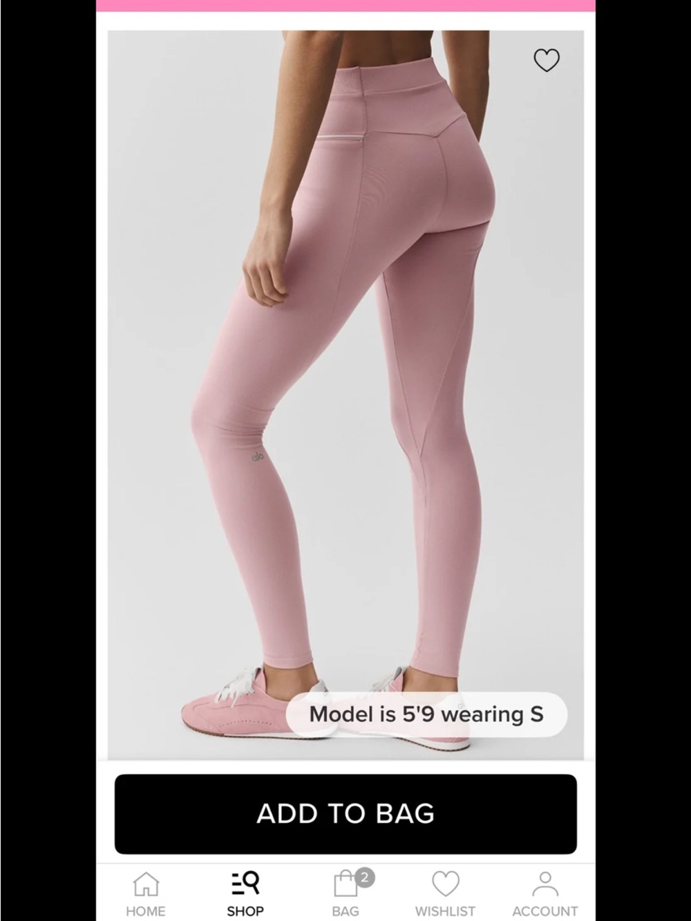 ALO Yoga Vintage Pink High-Waist Legging - Picture 2 of 4